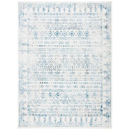 Safavieh 9 x 12 ft. Tulum Contemporary Rectangle Rug, Ivory & Teal TUL271B-9